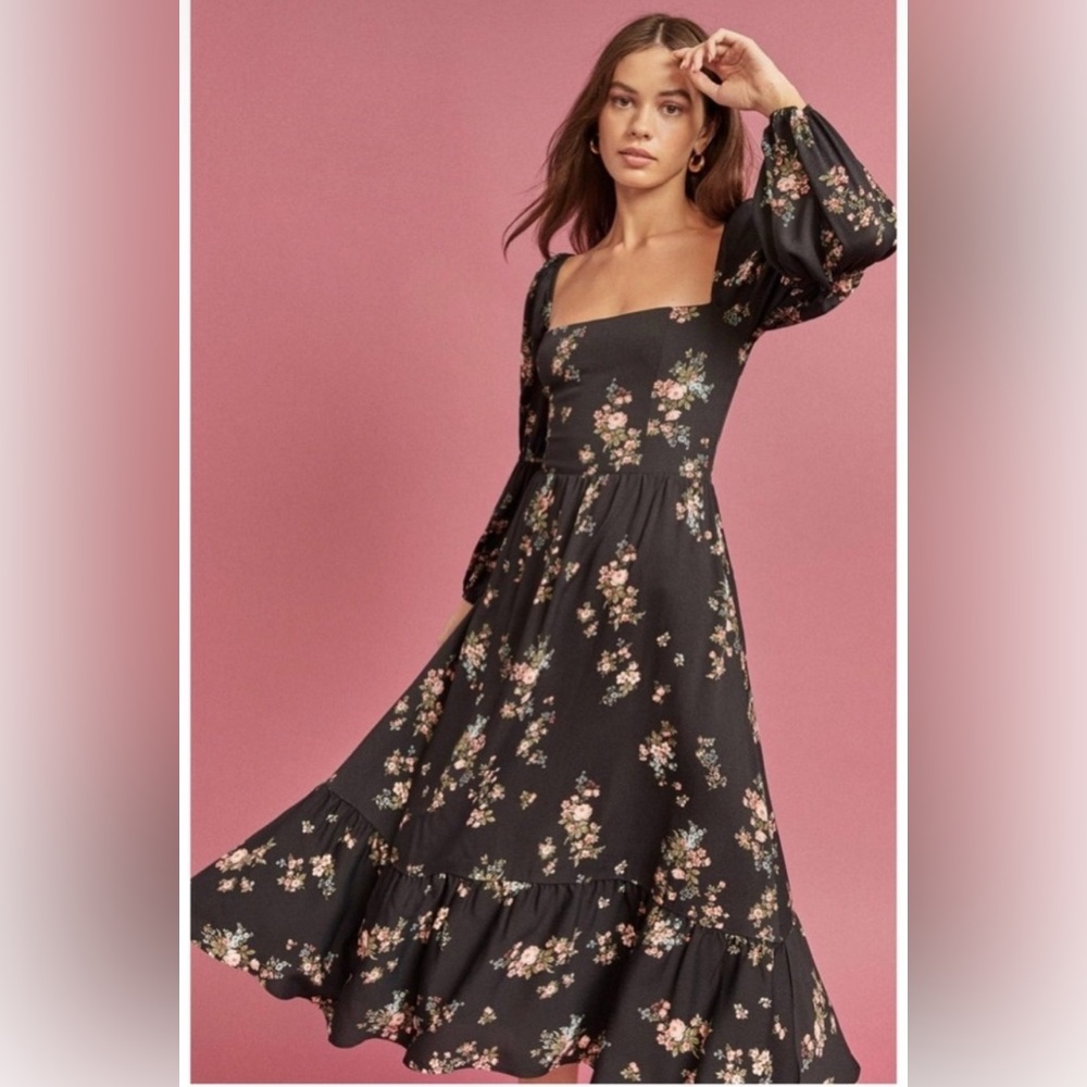 Reformation Mica Floral Midi Dress in Marisol